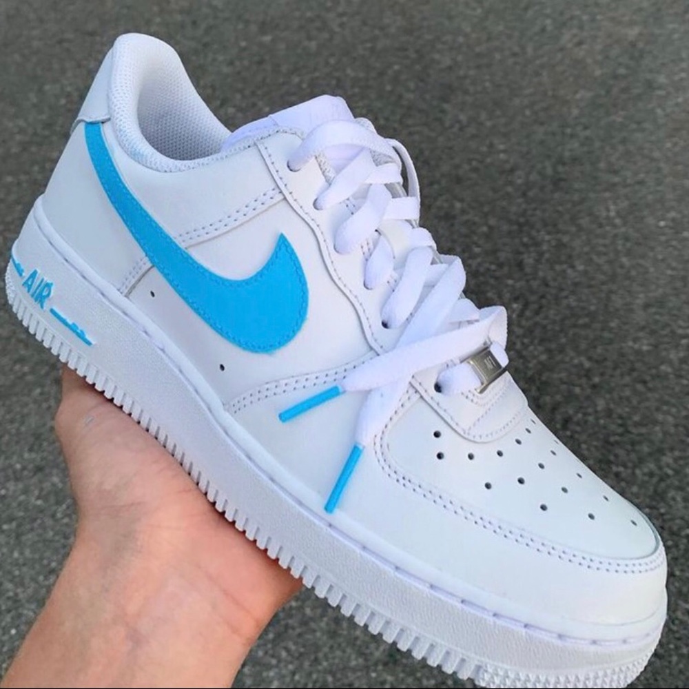 Custom blue AF1 - Picture 2 of 2